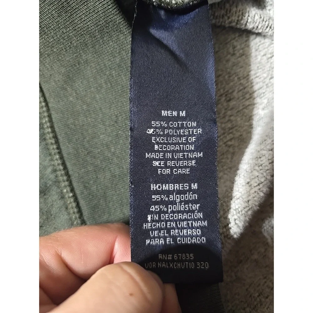 Nautica Mens Medium Green‎ 1/4 Zip Mock Neck Pullover Sweater Sweatshirt Preppy